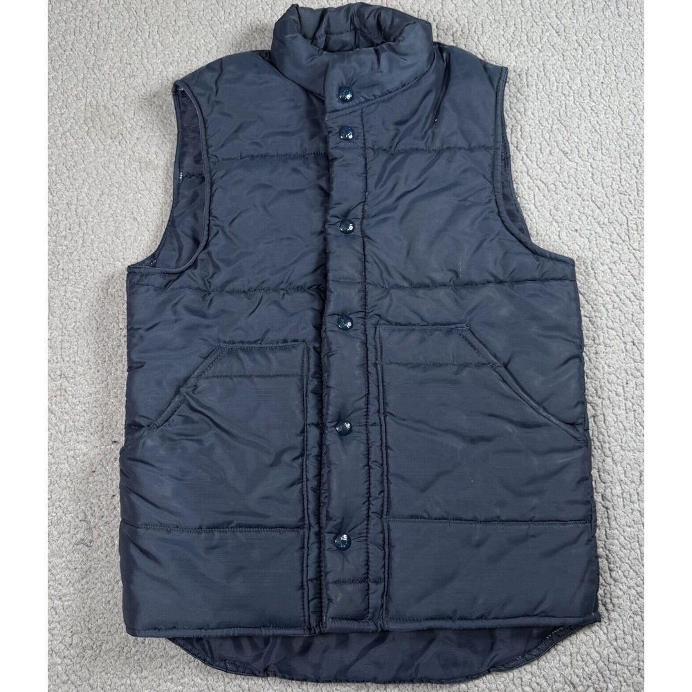 Vintage King Louie Pro‎ Fit Vest Mens XS Blue Puffer Made In USA Outdoor